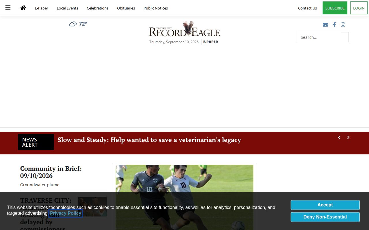 Traverse City Record-Eagle news landing page